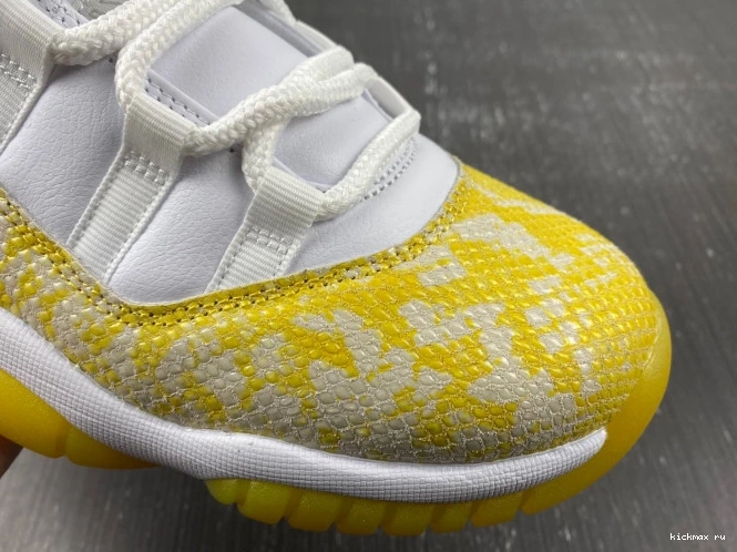 Cheap WMNS Yellow Low Jordan Snakeskin Air 11 AH7860-107 0821